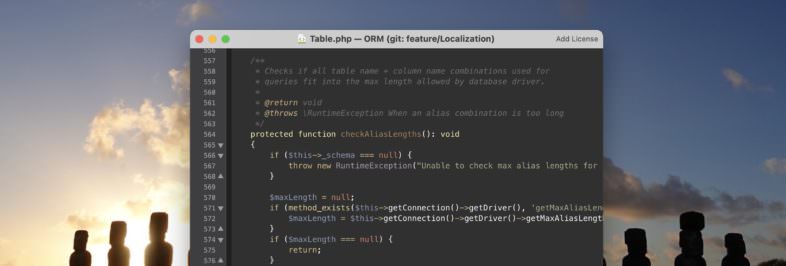 screenshot of code editor