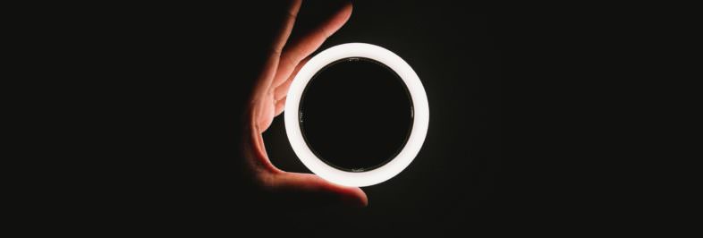white ring in a hand