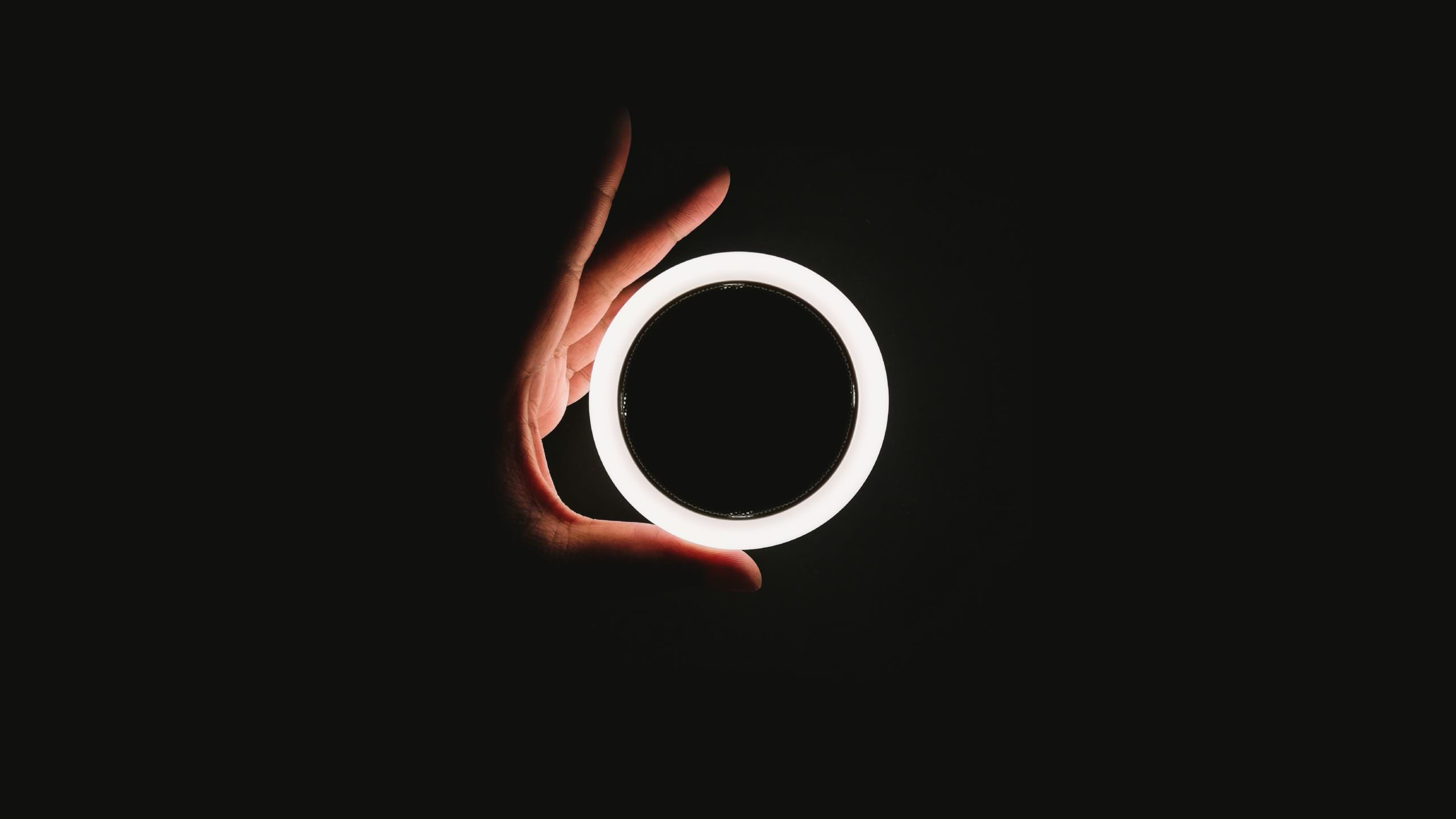 white ring in a hand
