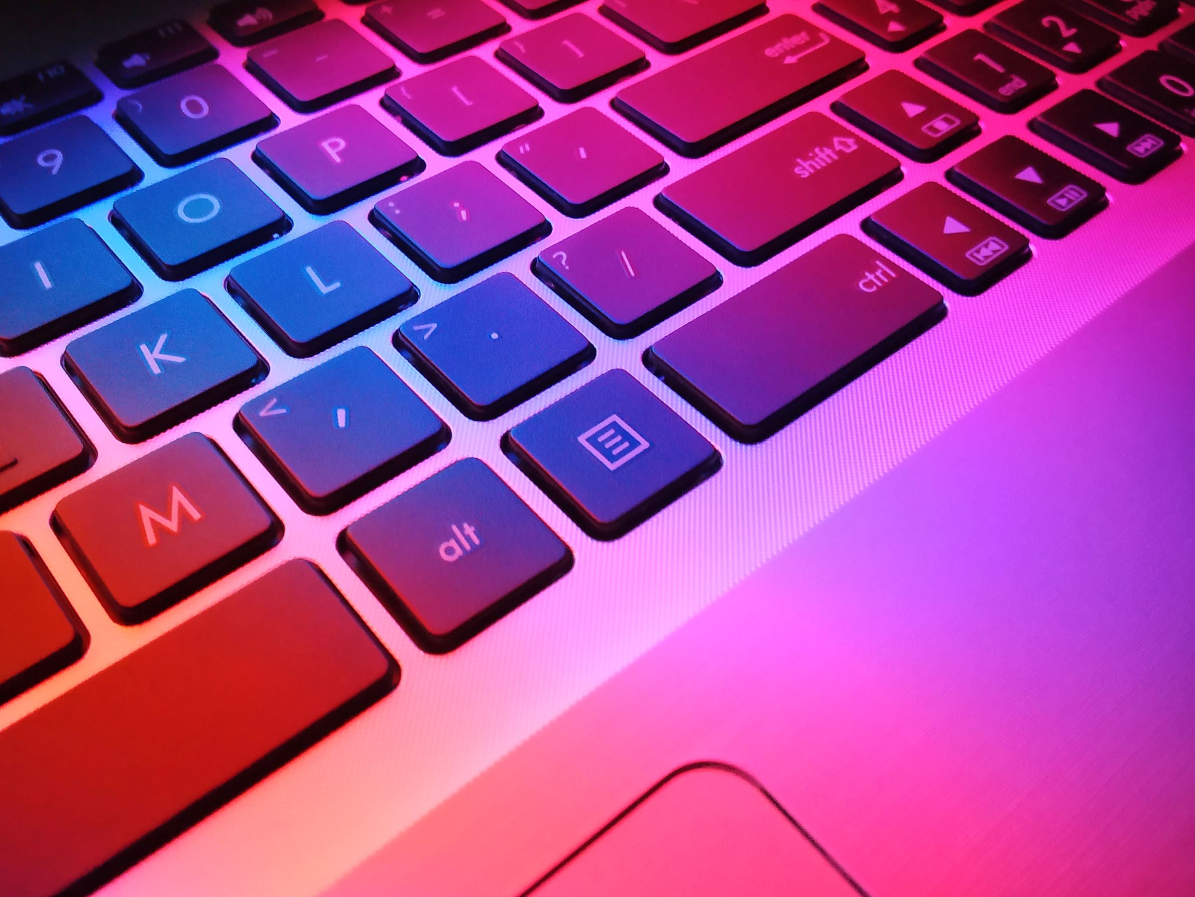 colorful foto of a macbook keyboard