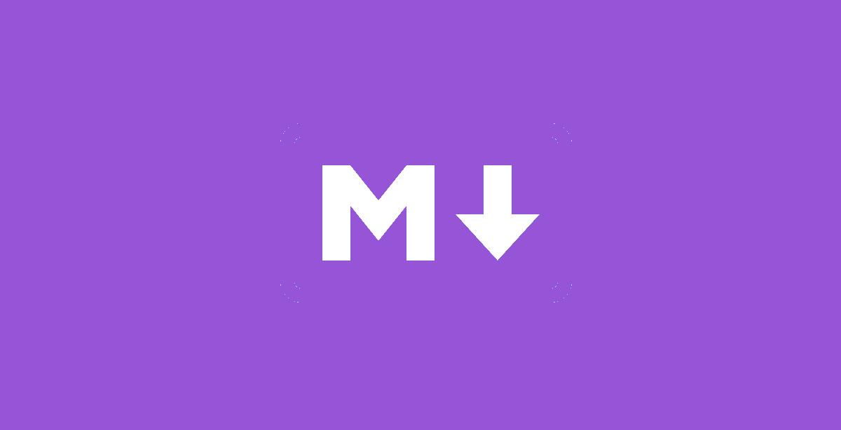 markdown icon on purple background